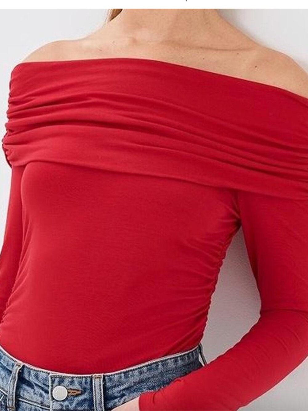 Reformation Red Off-shoulder Top